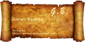 Garan Bianka névjegykártya